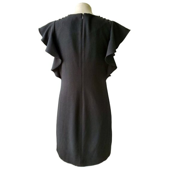 Laundry by Shelli Segal Flutter Sleeve Little Black Dress Whimsigoth Size 2 - Picture 3 of 16